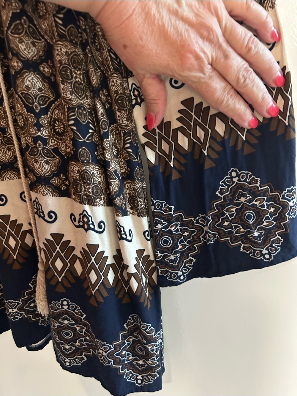 Anthropologie Blu Pepper Paisley Flowy Loose Blouse flare sleeve bohemian boho M - Picture 11 of 13